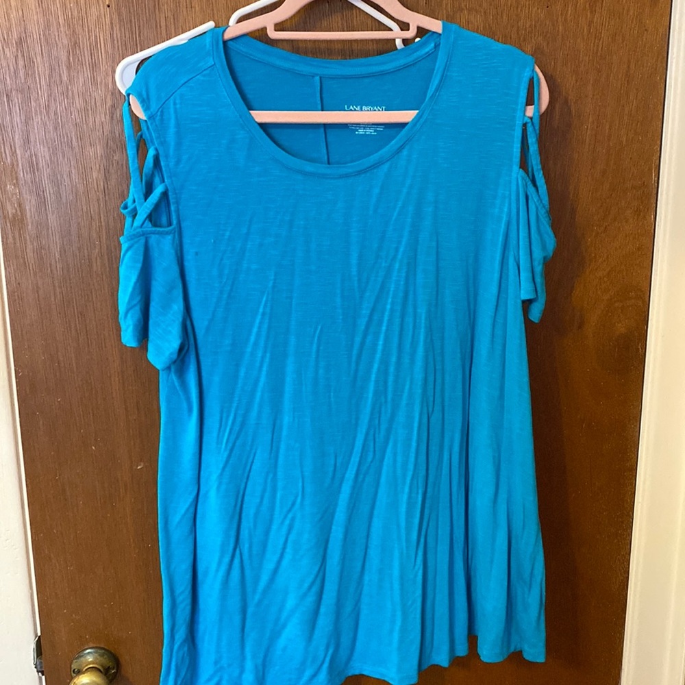Lane Bryant cold shoulder cotton t-shirt